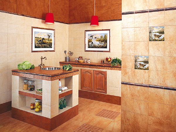 Керамическая плитка на кухонных стенах. Фото 10