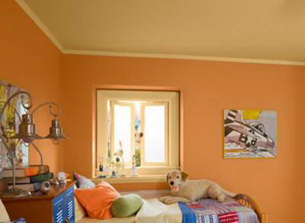 Крашеный потолок в детской комнате. Фото 12