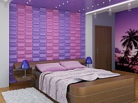 Объемные стеновые панели ПВХ в спальне. Фото 1