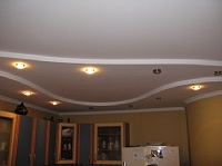 Потолок из гипсокартона. Кухня. Фото 9