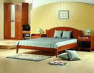 Панели МДФ горчичного цвета в спальне. Фото 10