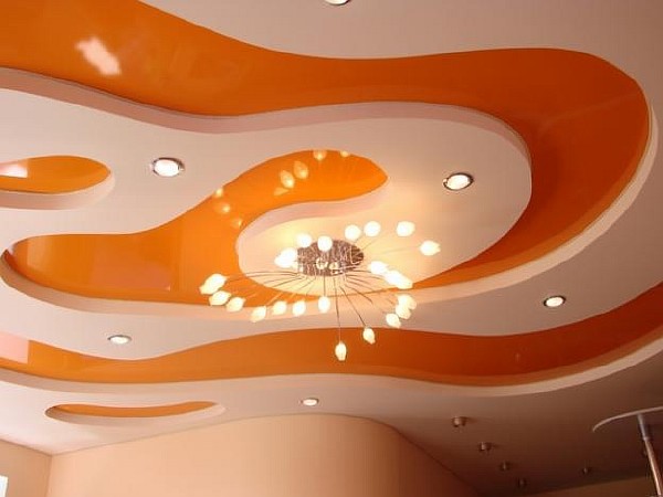 Многоуровневый потолок. Комбинированный потолок натяжной с гипсокартоном. Фото 27