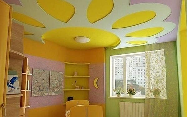 Потолок из гипсокартона. Комната для детей. Фото 20